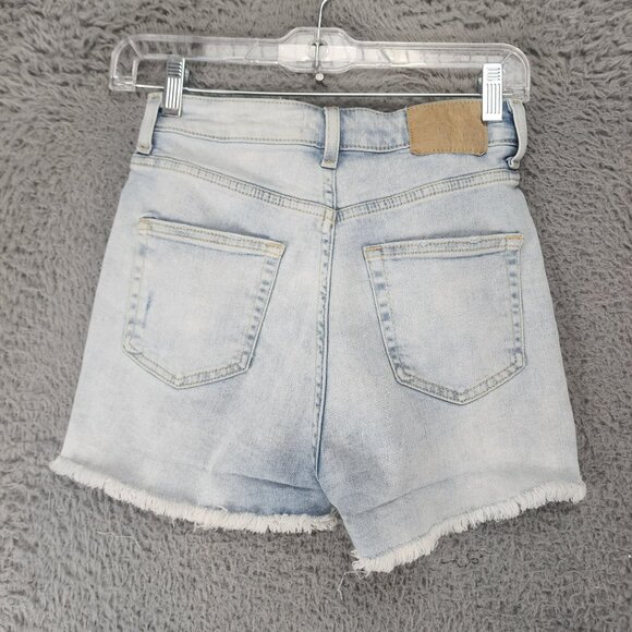 H&M Shorts Womens 2 Light Wash Stretch Mid Rise Denim Jeans - Picture 8 of 11